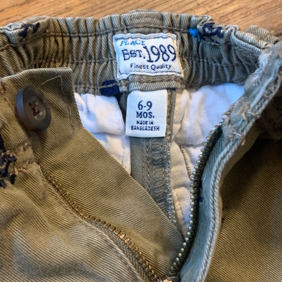 The Place Kids Dark Tan/Olive Green Skull and Crossbones  Pants size 6-9 Months - Picture 3 of 6